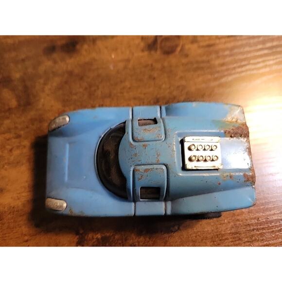 Vintage Tonka Friction Coyote Ferrari Blue Pressed Steel Car #6 - Japan Porsche - Picture 6 of 9